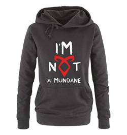 Just Style It - I'm NOT a Mundane - Shadowhunters - Damen Hoodie - Schwarz / Weiss-Rot Gr. XXL von Just Style It