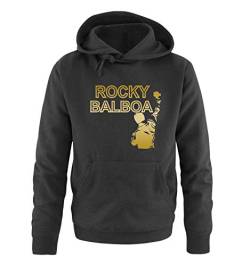 Just Style It - Rocky Balboa - Style1 - Herren Hoodie - Schwarz / Gold Gr. L von Just Style It