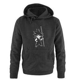 Just Style It - Son Goku - Style1 - Dragonball - Herren Hoodie - Schwarz/Weiss Gr. L von Just Style It