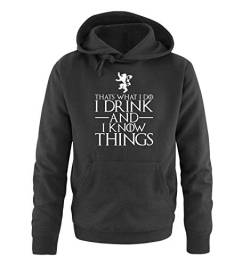 Just Style It - That's What I do - I Drink and I Know Things - Game of Thrones - Herren Hoodie - Schwarz / Weiss Gr. 3XL von Just Style It