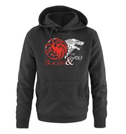 Just Style It - The Dragon and The Wolf - Game of Thrones - Herren Hoodie - Schwarz / Weiss-Rot Gr. XL von Just Style It