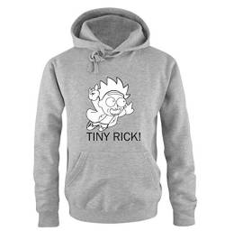 Just Style It - Tiny Rick! - Rick and Morty - Herren Hoodie - Grau / Schwarz-Weiss Gr. XL von Just Style It