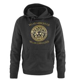 Just Style It - Valar Morghulis/Dohaeris II - Herren Hoodie - Schwarz/Gold Gr. L von Just Style It