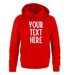 Just Style It WUNSCHTEXT - Herren Hoodie - Rot/Weiss - Gr. XXL von Just Style It