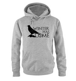 Just Style It - Winter Has Come Crow - Game of Thrones - Herren Hoodie - Grau/Schwarz Gr. 5XL von Just Style It