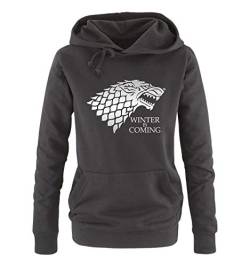 Just Style It - Winter in Coming - Style3 - Game of Thrones - Damen Hoodie - Schwarz / Silber Gr. XL von Just Style It