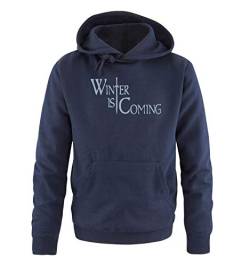 Just Style It - Winter is Coming - Style1 - Game of Thrones - Herren Hoodie - Navy / Eisblau Gr. S von Just Style It