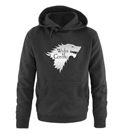 Just Style It - Winter is Coming - Style2 - Game of Thrones - Herren Hoodie - Schwarz / Silber Gr. 4XL von Just Style It