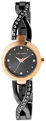 Just Watch Damen-Uhr Relana Edelstahl Hakenverschluss Analog Quarz JW10174 (schwarz roségoldfarbig) von Just Watch