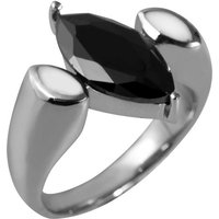 Just Watch Fingerring Lako Edelstahl Damenring silber Gr. 50 – 62,Similibesatz schwarz, Damen Ring von Just Watch