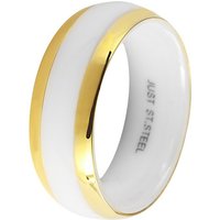 Just Watch Fingerring Nesa Gold Keramik Damenring weiß/gold Gr. 50 - 64, Damen Ring von Just Watch