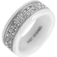 Just Watch Fingerring Perette Keramik Damenring weiß/silber Gr. 50 - 64, Damen Ring von Just Watch