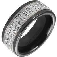 Just Watch Fingerring Porina Keramik Damenring schwarz/silber Gr. 50 - 64, Damen Ring von Just Watch