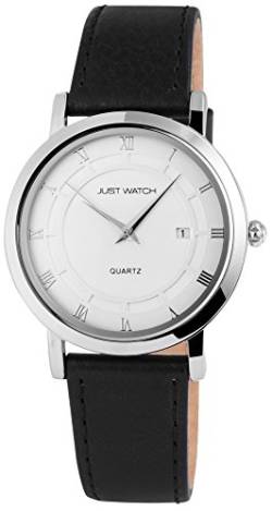 Just Watch Finley Herren-Uhr Echt Leder Datum elegant Analog Quarz JW20006 (schwarz) von Just Watch