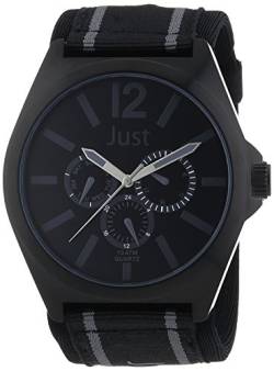 Just Watches Herren-Armbanduhr XL Analog Quarz Textil 48-S3927BK-BK von Just Watches