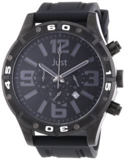 Just Watches Herren-Armbanduhr XL Analog Quarz Kautschuk 48-S3978-BK-BK von Just