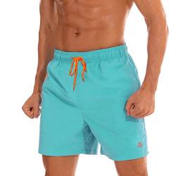 JustSun Badehose Herren Badeshorts Herren Kurz Schnelltrocknend Männer Schwimmhose Boardshorts Herren Beachshorts Swim Shorts Blau S von JustSun