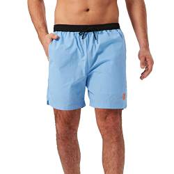 JustSun Badehose Herren Wasserabweisend Sommer Surf Badeshorts Schnelltrockend Schwimmhose mit Mesh-Futter und Taschen Himmelblau Large von JustSun