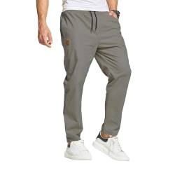 JustSun Cargohose Herren Hosen Freizeithose Jogginghose Herren Baumwolle Cargo Chino Hose Herren Pants Männer Ohne Bündchen Grau L von JustSun