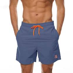 JustSun Herren Badehose Männer Badeshorts Herren Kurz Schnelltrocknend Schwimmhose Boardshorts Strandshorts Herren Beachshorts Denim XL von JustSun