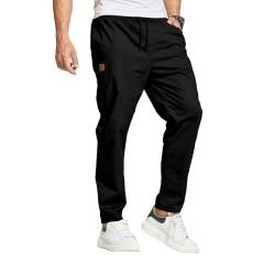 JustSun Herren Hosen Männer Chino Cargo Hose Freizeithose Herren Cargohose Jogginghose Herren Baumwolle Ohne Bündchen Schwarz 3XL von JustSun