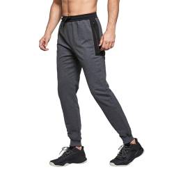 JustSun Jogginghose Herren Baumwolle Trainingshose Männer Sporthose Herren Lang Freizeithose Herren Grau M von JustSun