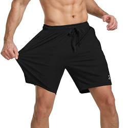 JustSun Kurze Hosen Herren Shorts Sommer Kurz Sporthose Herren Jogginghose Sport Shorts Sweatshorts Trainingshose Laufshorts mit Reissverschluss Schwarz M von JustSun