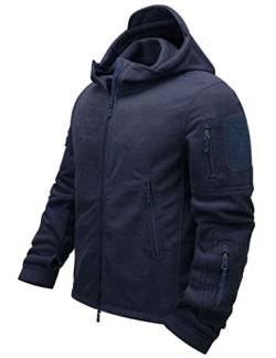 JustSun Winterjacke Herren Fleecejacke Herren Jacke Kapuzenjacke Warm Outdoor Männer Militär Jacke Tactical Hoodie Blau L von JustSun