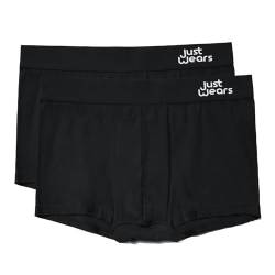 JustWears Hipster Boxershorts - 2er-Pack I Nicht reibend, kein Hochrutschen, Bio-Unterwäsche für Männer I Perfekt für den Alltag oder für Sport wie Radfahren, Laufen & Wandern von JustWears