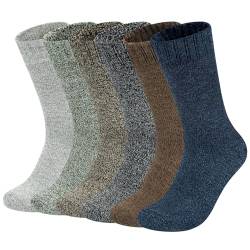 6 Pairs Mens Wool Socks, Thick Warm Breathable Crew Socks for Winter von Justay