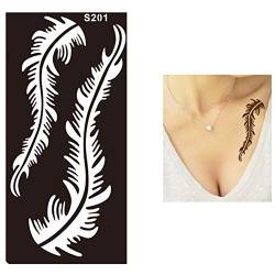 JUSTFOX - Henna Tattoo Schablone Airbrush Stencil Feder Kina Dövme von Justfox