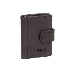 Justified Burned Leather Creditcard Holder Coinpocket+ Box Black von Justified