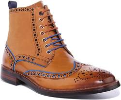 JUSTINREESS England Gary Herren-Stiefelette aus Leder mit seitlichem Reißverschluss, braun, 40 2/3 EU von Justinreess England