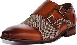 JUSTINREESS England Maxim Herren Double Monk Tweed Schuhe, braun, 39 1/3 EU von Justinreess England