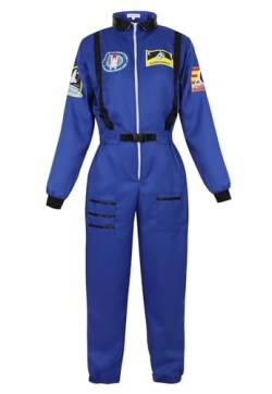 Jutrisujo Astronauten Kostüm ErwacÖsene Damen Kostüm Astronaut Weltraum Raumfahrer Halloween Cosplay Blau L von Jutrisujo