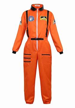 Jutrisujo Astronauten Kostüm ErwacÖsene Damen Kostüm Astronaut Weltraum Raumfahrer Halloween Cosplay Orange 2XL von Jutrisujo