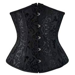 Jutrisujo Korsett Damen Corsage Unterbrust Black Corset Top Gothic Unterbrustkorsett Schwarz 5XL von Jutrisujo