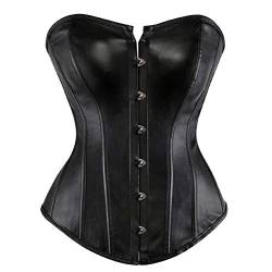 Jutrisujo Korsett Leder Damen Vollbrust Corsett Corsage Top Gothic Vintage Bluse Schwarz XL von Jutrisujo