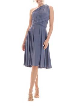 Juvell Infinity-Kleid - Brautjungfernkleider - Midi-Kleid kurz - Hochzeit - Multiway-Wickelkleid - Elegantes Cocktailkleid-Abendkleid-Abschlussball - 1100 (40-44, Grau-Blau) von Juvell