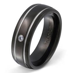 Ein schöner Titanring in Schwarz/Silber, Ehering Verlobungsring mit gratis Gravur-54 (17,2) von Juwelier Schönschmied