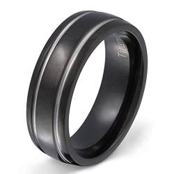 Ein schöner Titanring in Schwarz/Silber, Partnerring, Ehering mit gratis Lasergravur-58 (18,5) von Juwelier Schönschmied