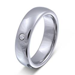 Juwelier Schönschmied - Damen Ehering Partnerring Freundschaftsring Wolframcarbid Zirkonia inklusive Handschriftgravur SilverLight - W5Dpe von Juwelier Schönschmied