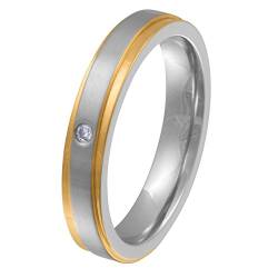 Juwelier Schönschmied - Damen Freundschaftsring Ehering Partnerring Trenzado Edelstahl Zirkonia inkl. persönliche Lasergravur LANr21D von Juwelier Schönschmied