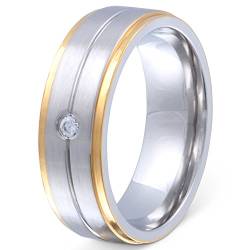 Juwelier Schönschmied - Damen Partnerring Freundschaftsring Augustina Edelstahl Zirkonia inkl. persönliche Wunschgravur Nr26D von Juwelier Schönschmied