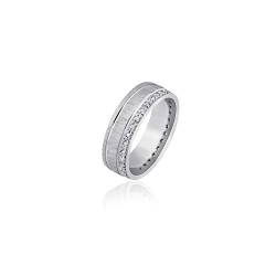 Juwelier Schönschmied - Damen Verlobungsring Ehering Majesty Silber Zirkonia inkl. persönliche Wunschgravur 62 (19.7) NrS55D von Juwelier Schönschmied