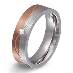 Juwelier Schönschmied - Unisex Partnerring Ehering Hochzeitsring Brenila Edelstahl Zirkonia 58 (18.5) 157Dac von Juwelier Schönschmied