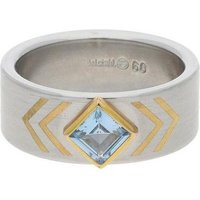 JuwelmaLux Fingerring JuwelmaLux Ring 750/000 Gold und Edelstahl mit synth Aquamarin JL30-07 (kein Set, 1-tlg) von JuwelmaLux