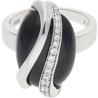 JuwelmaLux Fingerring JuwelmaLux Ring 925/000 Sterling Silber mit Zirkonia und Onyx JL30-07- (kein Set, 1-tlg) von JuwelmaLux