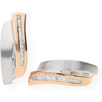 JuwelmaLux Paar Creolen JuwelmaLux Creolen 925/000 Sterling Silber Roségold plattiert mit Zirk (kein Set, 2-tlg., inkl. edelm Schmucketui) von JuwelmaLux