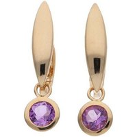 JuwelmaLux Paar Creolen JuwelmaLux Creolen 925/000 Sterling Silber rosé vergoldet mit Amethyst (kein Set, 2-tlg., inkl. edelm Schmucketui) von JuwelmaLux